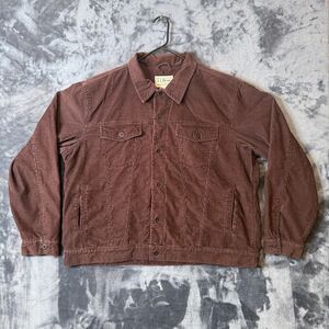 L.L. Bean Men's Corduroy Long Sleeve Coat Size XX-Large Double Pocket Collard